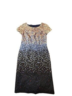 Talbots Women's Ombre Sheath Floral Short Sleeve Dress Sz 6